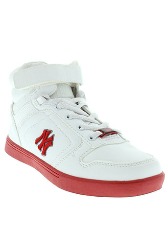 new york yankees chaussures homme de couleur blanc