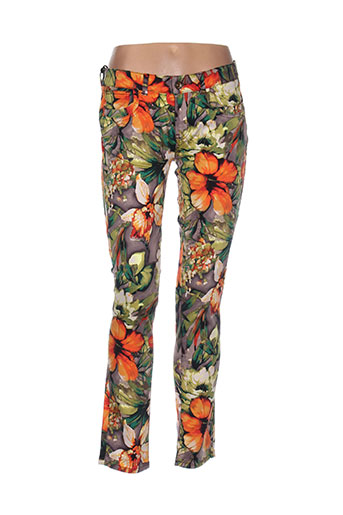 douyoudou pantalons femme de couleur orange