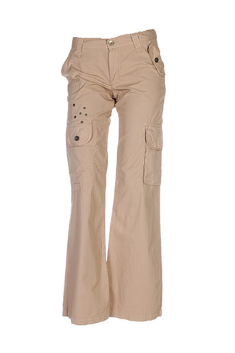 ikks pantalons femme de couleur beige