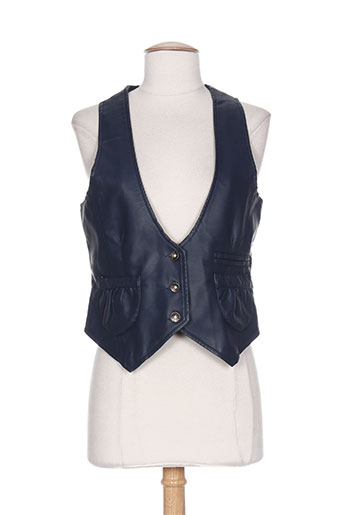 newstone gilets femme de couleur bleu