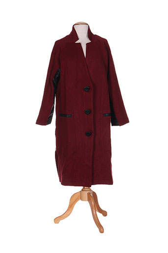 taravao manteaux femme de couleur rouge