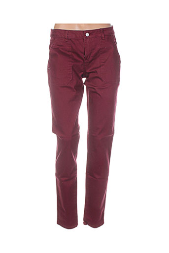 vila pantalons femme de couleur rouge