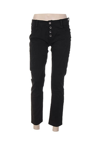 pako litto pantalons femme de couleur noir