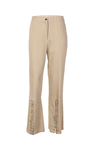 beverly pantalons femme de couleur beige