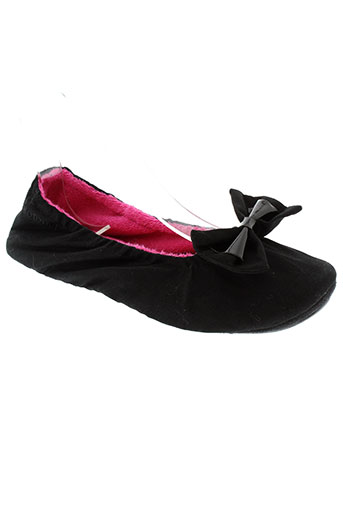 isotoner pantoufle femme de couleur noir