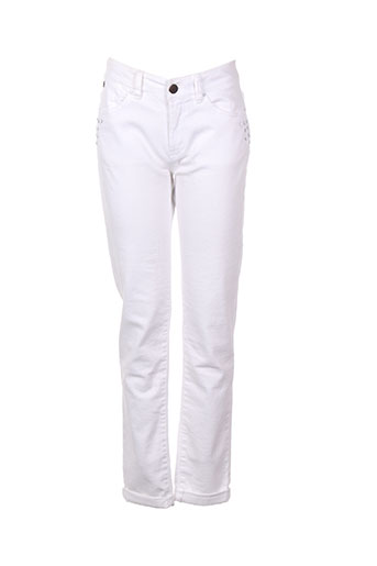ikks jeans femme de couleur blanc