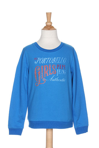 pepe jeans pulls fille de couleur bleu