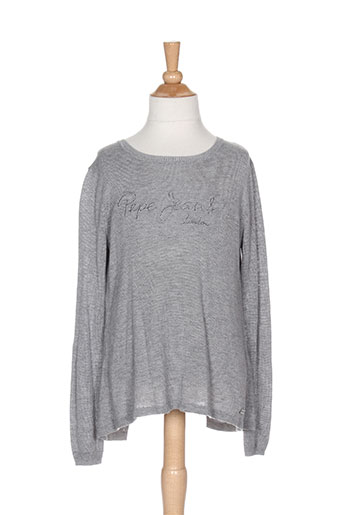 pepe jeans pulls fille de couleur gris