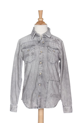 pepe jeans chemises garçon de couleur gris