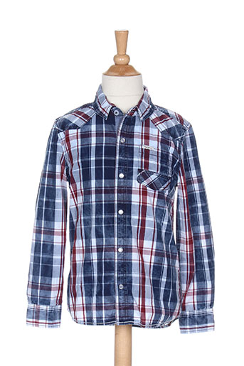 pepe jeans chemises garçon de couleur bleu