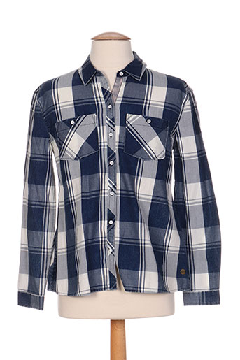 pepe jeans chemises fille de couleur bleu