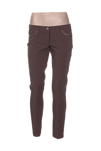 lara pantalons femme de couleur marron