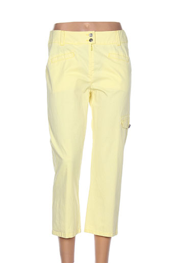pause cafe pantacourts femme de couleur jaune