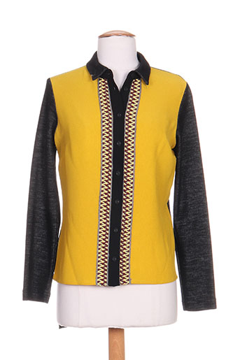 bleu blanc rouge chemises femme de couleur jaune