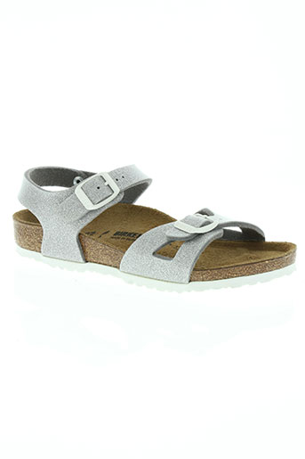 birkenstock chaussures fille de couleur gris