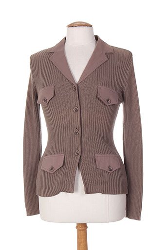 felino gilets femme de couleur marron