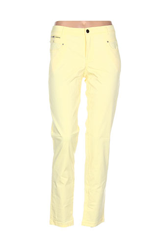 luizacco pantalons femme de couleur jaune