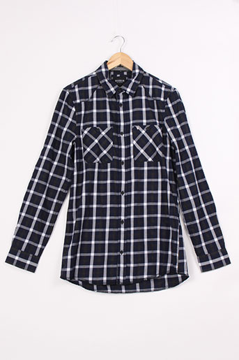guess chemises homme de couleur bleu