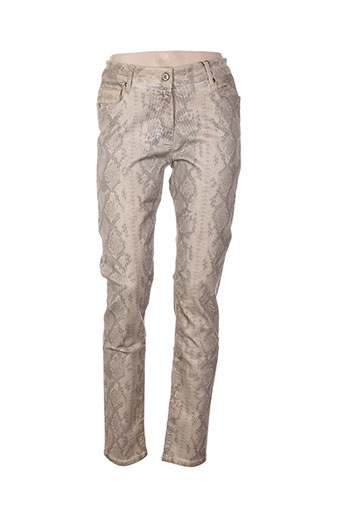 lauren vidal pantalons femme de couleur beige