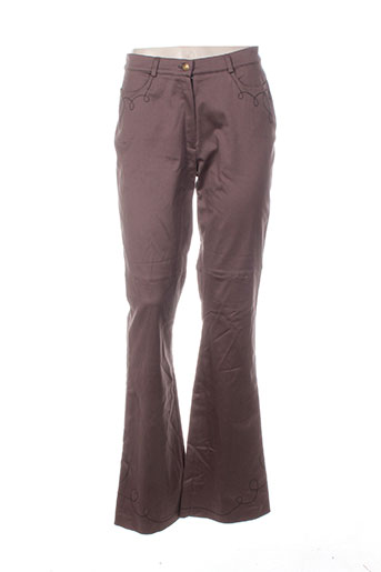 nathalie chaize pantalons femme de couleur marron