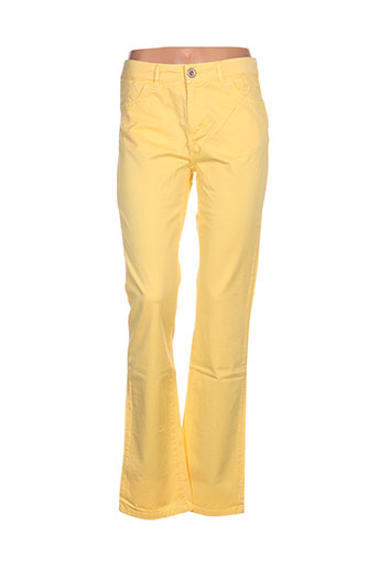 fred sabatier pantalons femme de couleur jaune