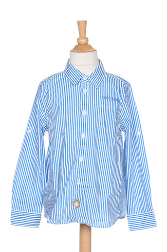 pepe jeans chemises garçon de couleur bleu