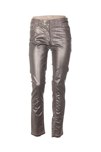 lauren vidal pantalons femme de couleur beige