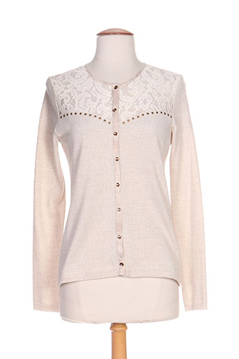 pause cafe gilets femme de couleur beige