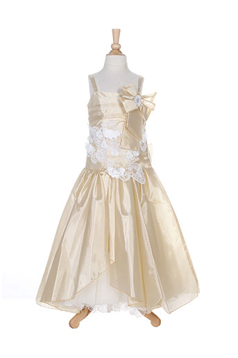 christella robes fille de couleur beige