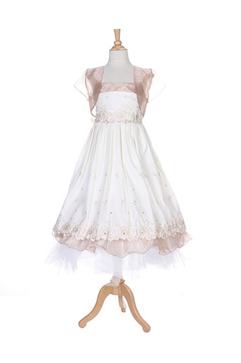 christella robes fille de couleur beige