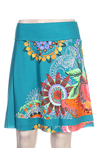 coton du monde jupes femme de couleur bleu
