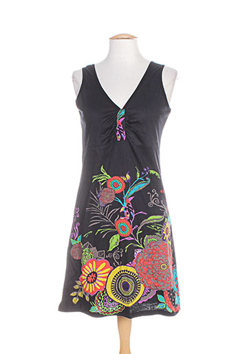 coton du monde robes femme de couleur noir