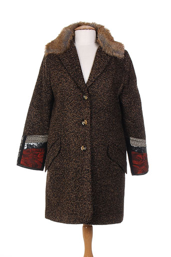 bleu blanc rouge manteaux femme de couleur marron