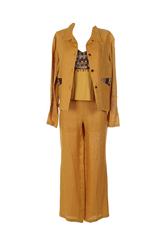 coco menthe ensemble femme de couleur jaune