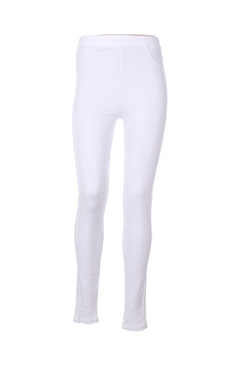 janira pantalons femme de couleur blanc