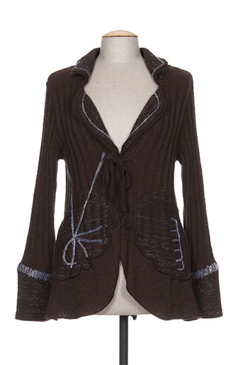 carole richard gilets femme de couleur marron