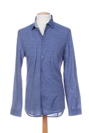 guess chemises homme de couleur bleu