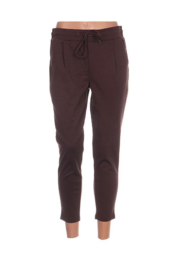 ichi pantalons femme de couleur rouge