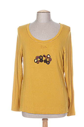 fuegolita t-shirts femme de couleur jaune