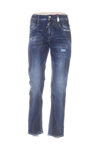 high jeans femme de couleur bleu