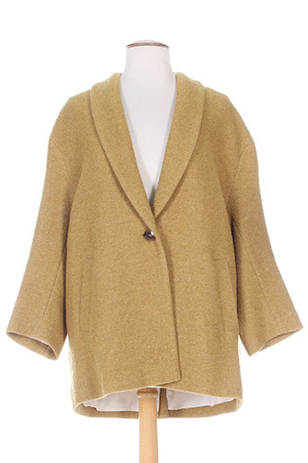 gerard darel manteaux femme de couleur jaune