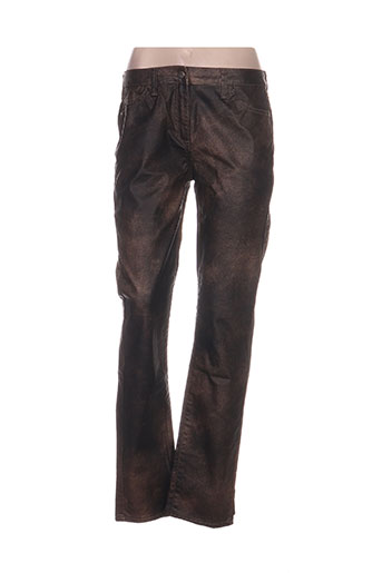 pause cafe pantalons femme de couleur marron