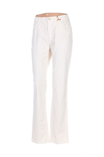 trussardi jeans pantalons femme de couleur blanc