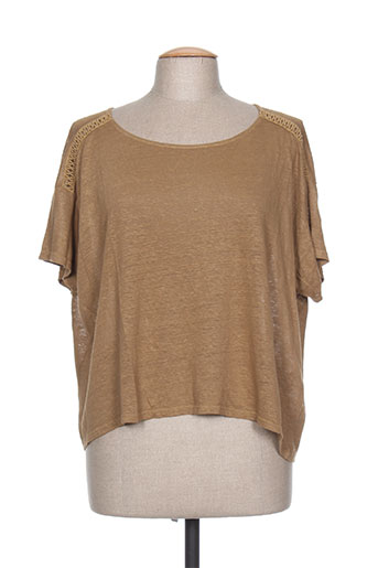 pako litto t-shirts femme de couleur marron