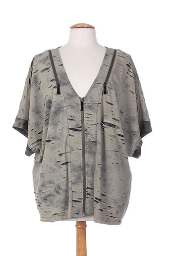 lauren vidal gilets femme de couleur gris