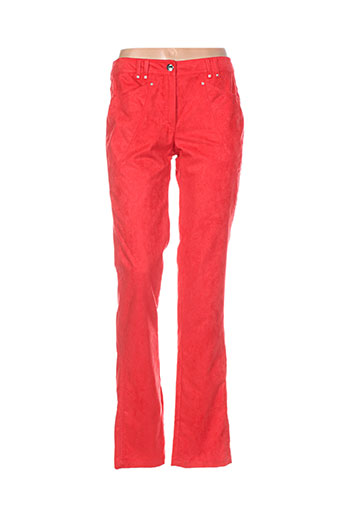 nathalie chaize pantalons femme de couleur rouge