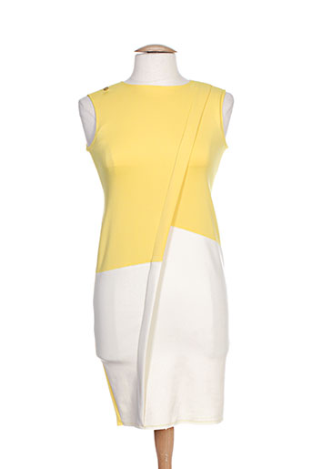 pois robes femme de couleur jaune