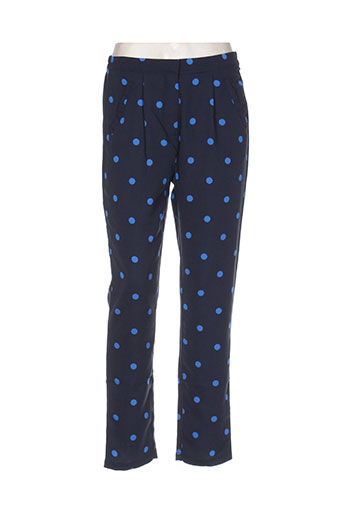 ichi pantalons femme de couleur bleu