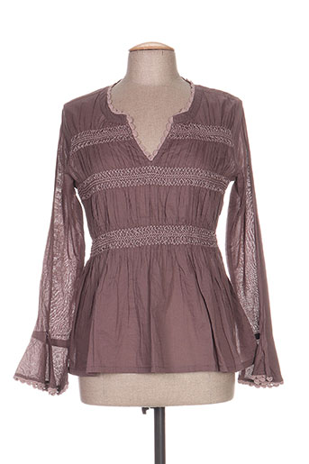 cream tuniques femme de couleur marron