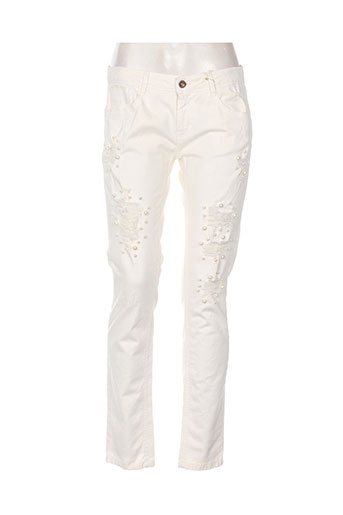 pois jeans femme de couleur beige